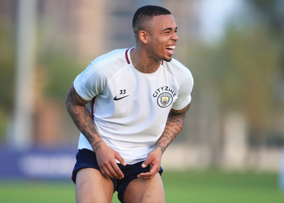 Gabriel Jesus was full of smiles during training