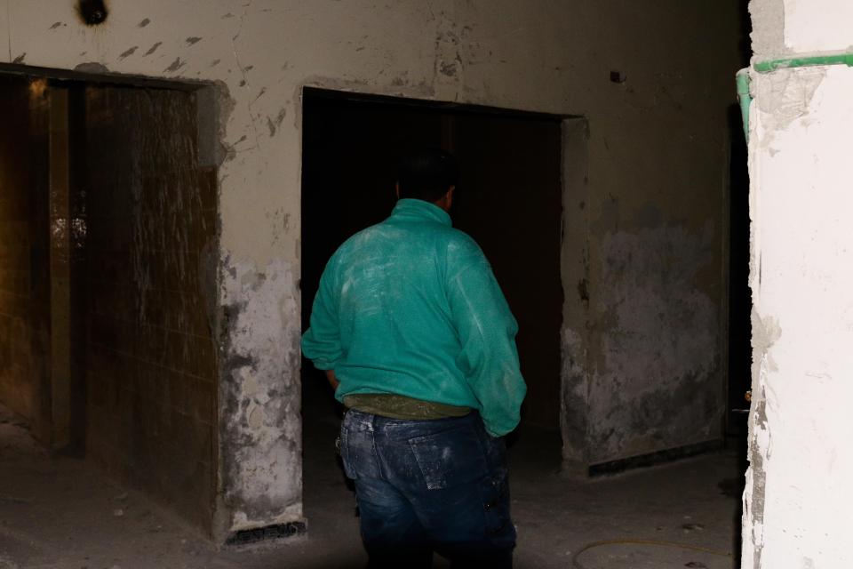  Rambo gives a tour of the basement ISIS used in the prison