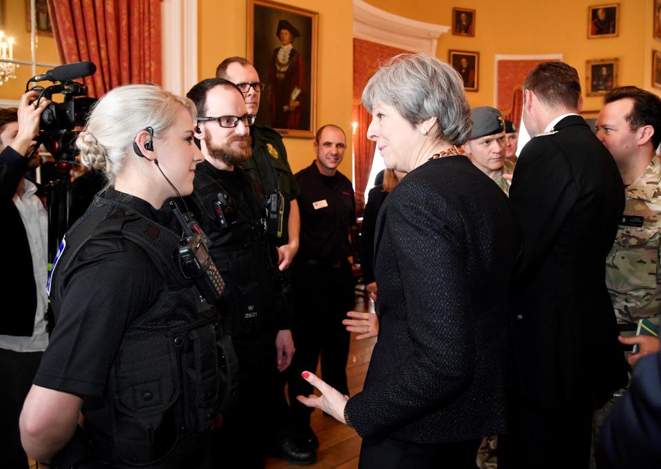  Mrs May also spoke to the emergency workers who responded to the scene