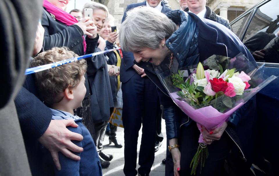  The Prime Minister meeting a young admirer in Salisbury