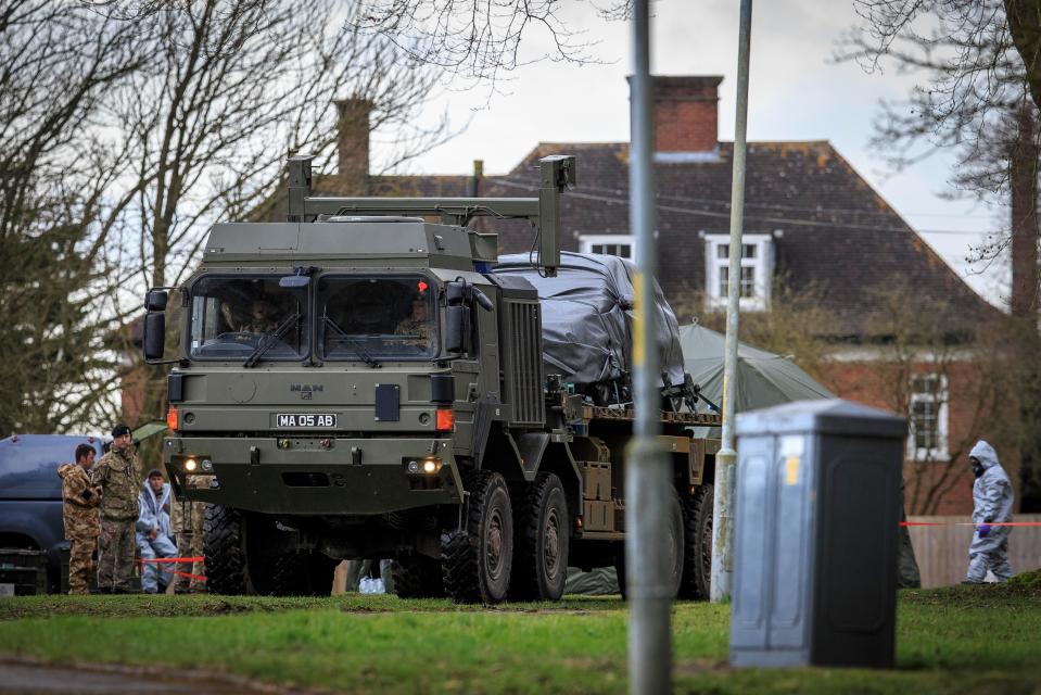  Later a car was removed by an army truck near the Larkhill military camp near Salisbury