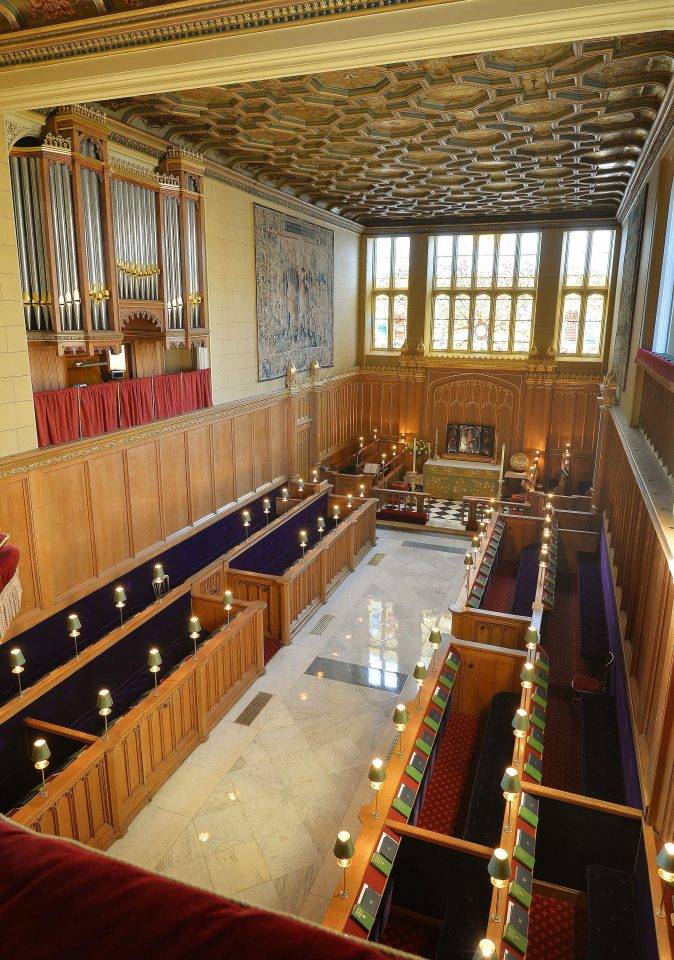  Inside the Chapel Royal Chapel Royal, St James's Palace where Meghan was baptised in a night time ceremony