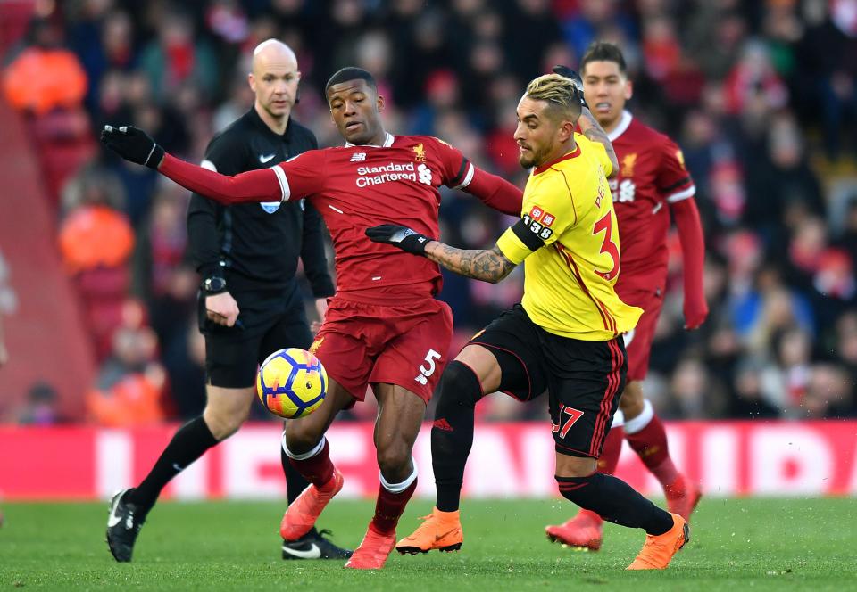  Gigi Wijnaldum made his return to the Liverpool starting line-up against Watford