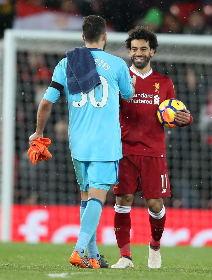  Mohamed Salah apologised to Orestis Karnezis after the final whistle