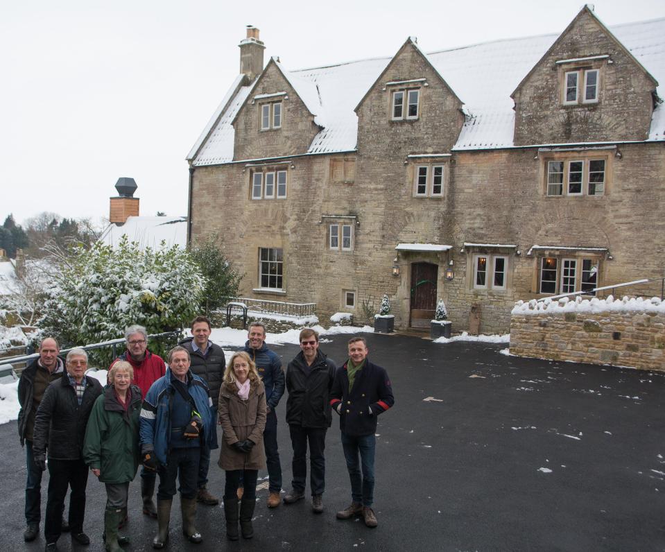  Patrons of the Packhorse pub in Bath, Somerset as it reopened today