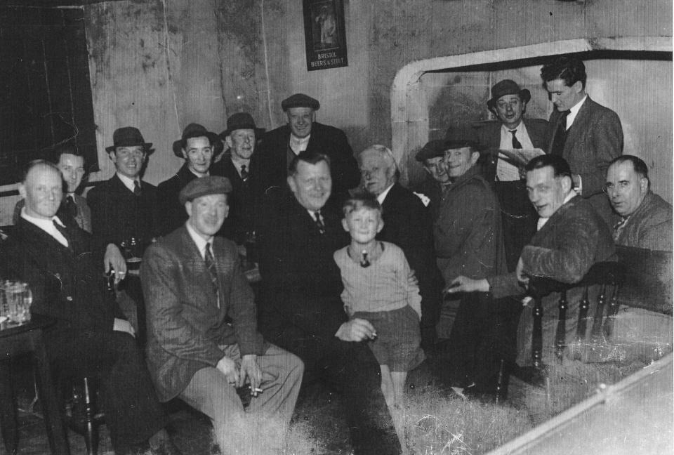  An historic photo of patrons at the pub from days gone by. The pub served both British and American soldiers during the Second World War