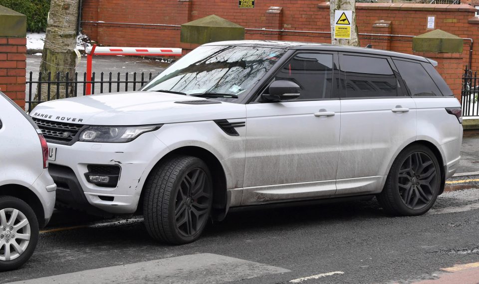 The Range Rover of Man Utd striker Alexis Sanchez has been bashed at the front