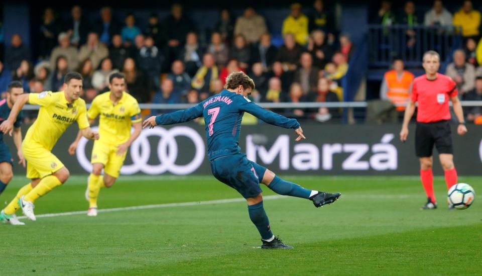  Antoine Griezmann opened the scoring for Atletico Madrid from the penalty spot