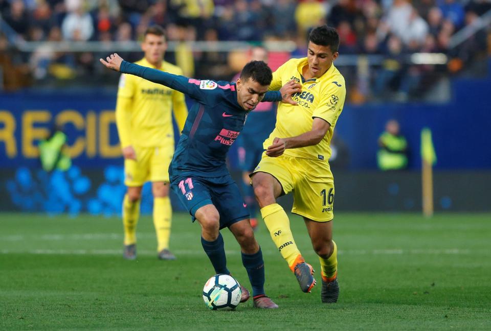  Atletico striker Angel Correa missed a great chance for his side just before the break