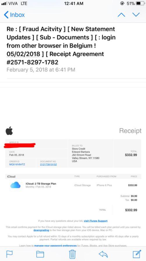  Watch out for alarming emails about fraudulent bills – they could be a fake, so contact Apple directly using the official website