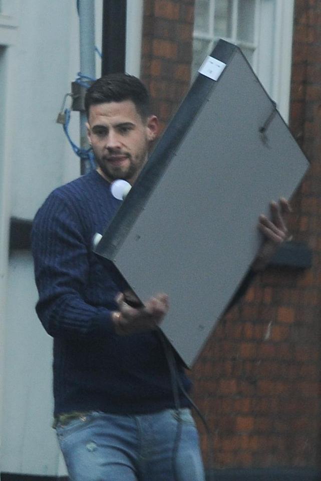  Andrew Brady was seen moving his belongings into Caroline Flack's house today