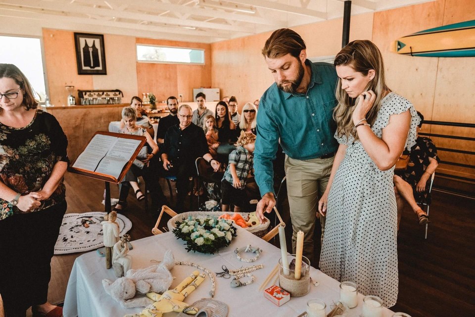 Sarah and Tim held an intimate funeral for their little boy