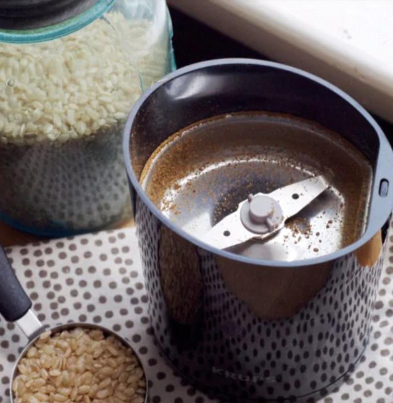  Clean your coffee grinder by whizzing some uncooked brown rice through it