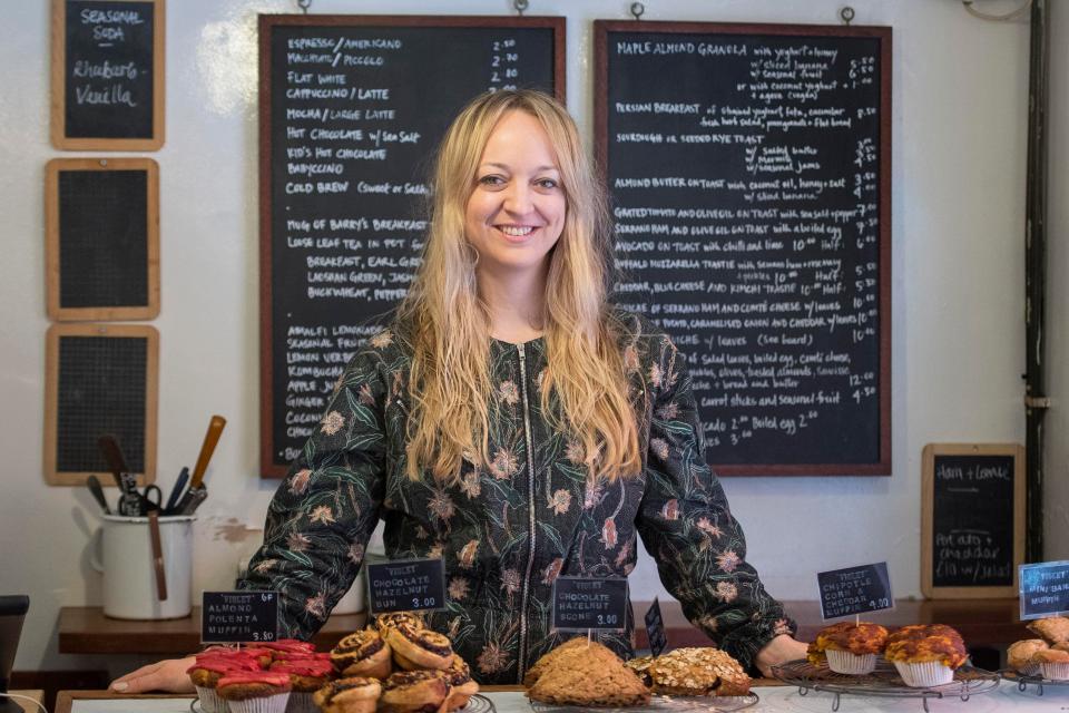 Claire Ptak, owner of Violet Bakery in Hackney, east London, who has been chosen to make the cake for the wedding in May of Prince Harry and Meghan Markle