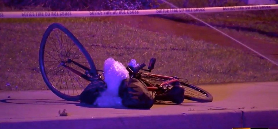 Elaine Herzberg’s crumpled bicycle after the incident