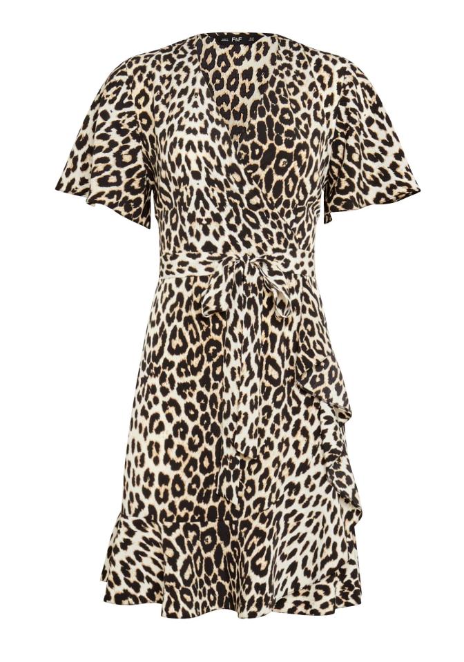  This on-trend leopard print dress could be dressed down with a white polo neck underneath and a pair of flats or glammed up with a pair of killer heels and statement earrings