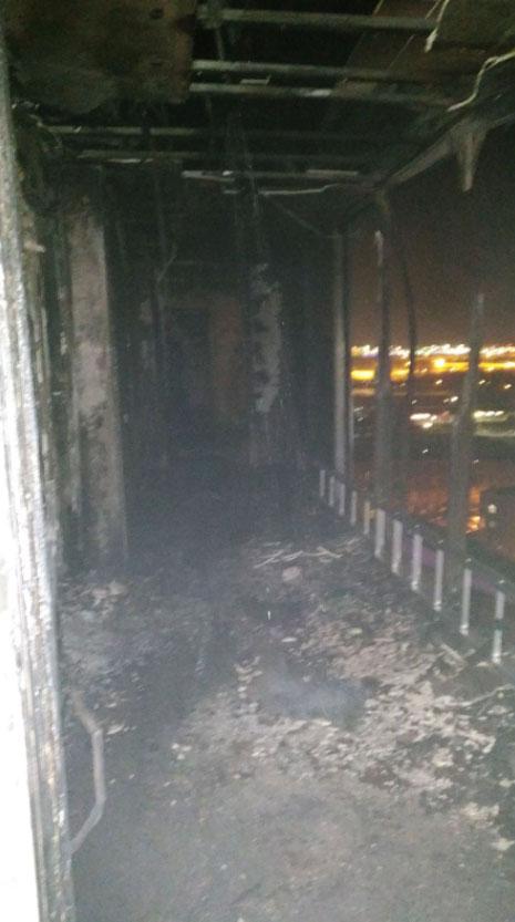 The fire ripped through the hotel, leaving a pile of ash in its wake