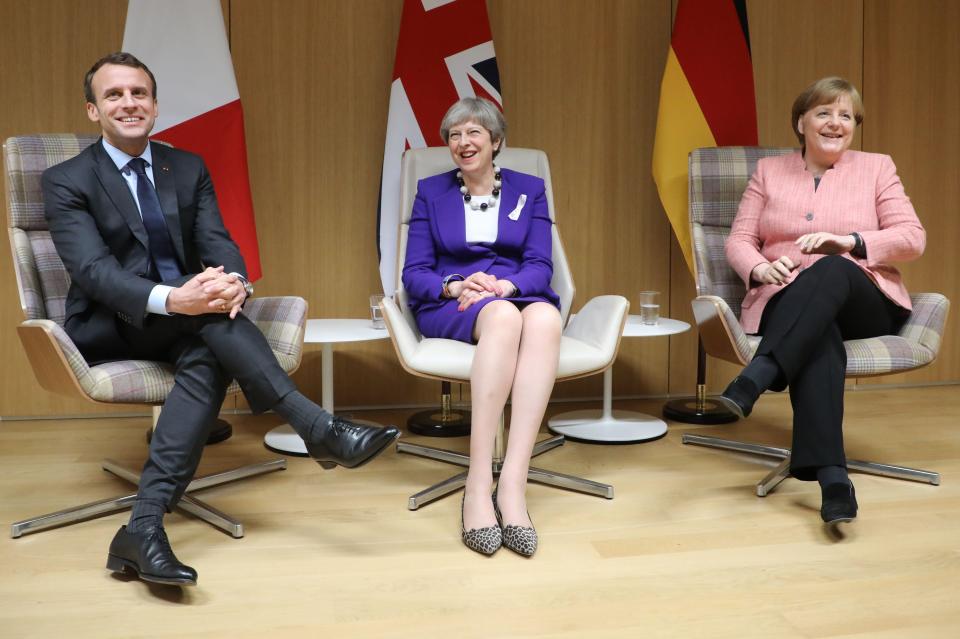  May gave a top secret breifing to both French PM Emanuel Macron and German chancellor Angela Merkel, but so far Merkel has yet to stand behind Britain like France has