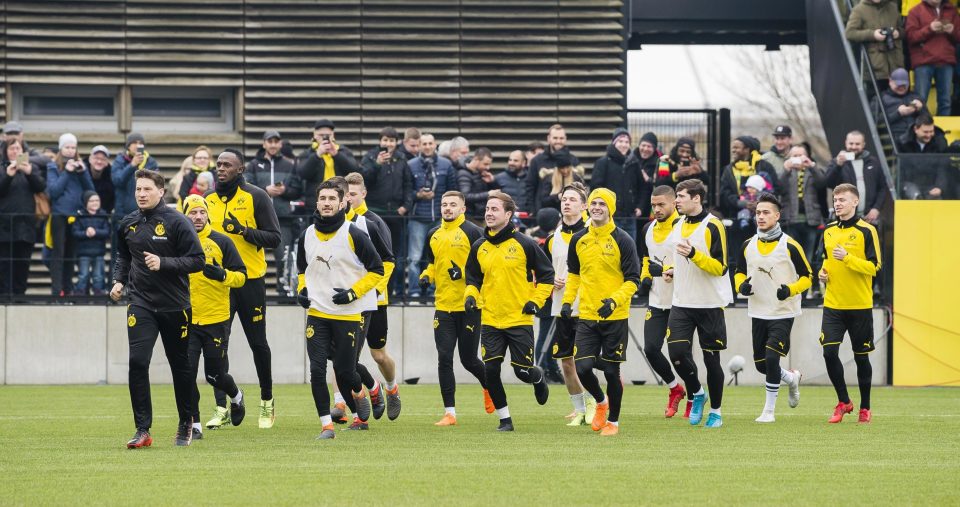  Eight-time Olympic gold medallist Usain Bolt trained with Borussia Dortmund earlier today