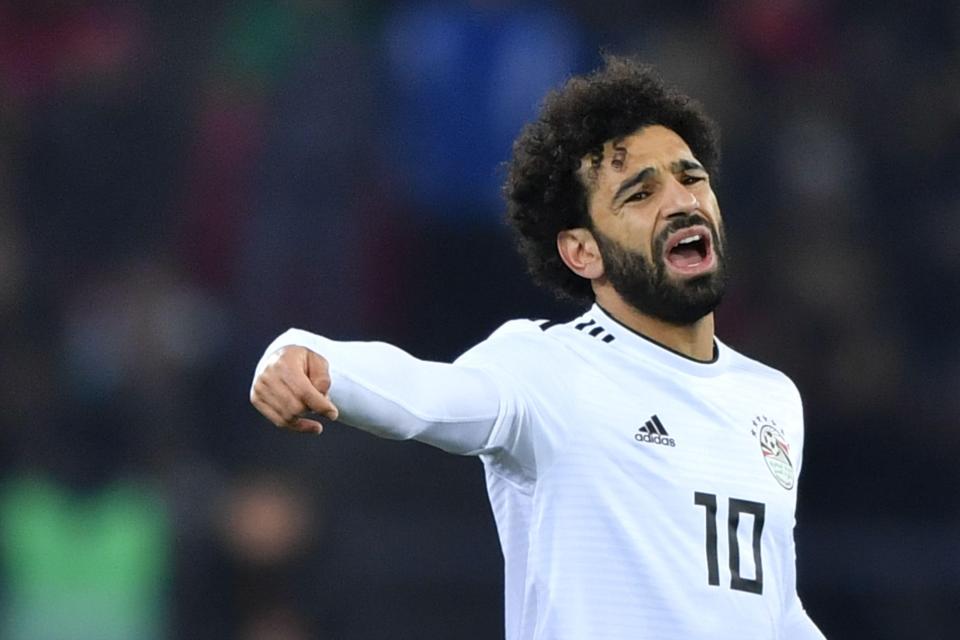  Salah reacts after his side capitulated in the closing stages of the match