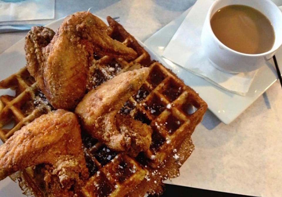  Fried chicken waffles. Are. You. Serious? Yep this is actually a thing.