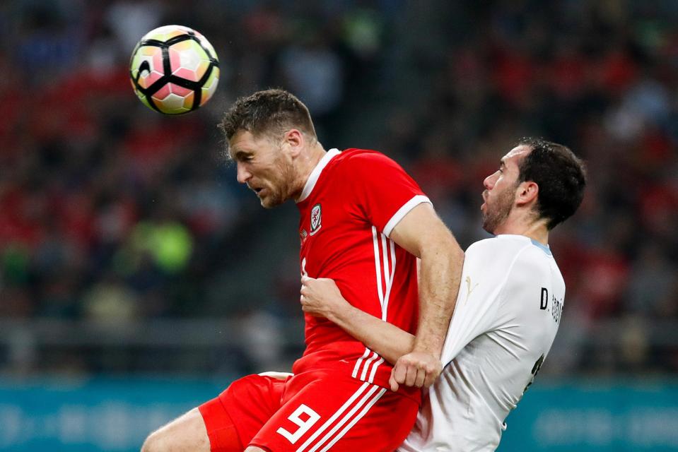  Wales' attacking tactic looked to be largely high balls aimed at Sam Vokes