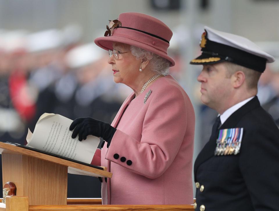  Pictured above, the Queen speaking at the decommissioning