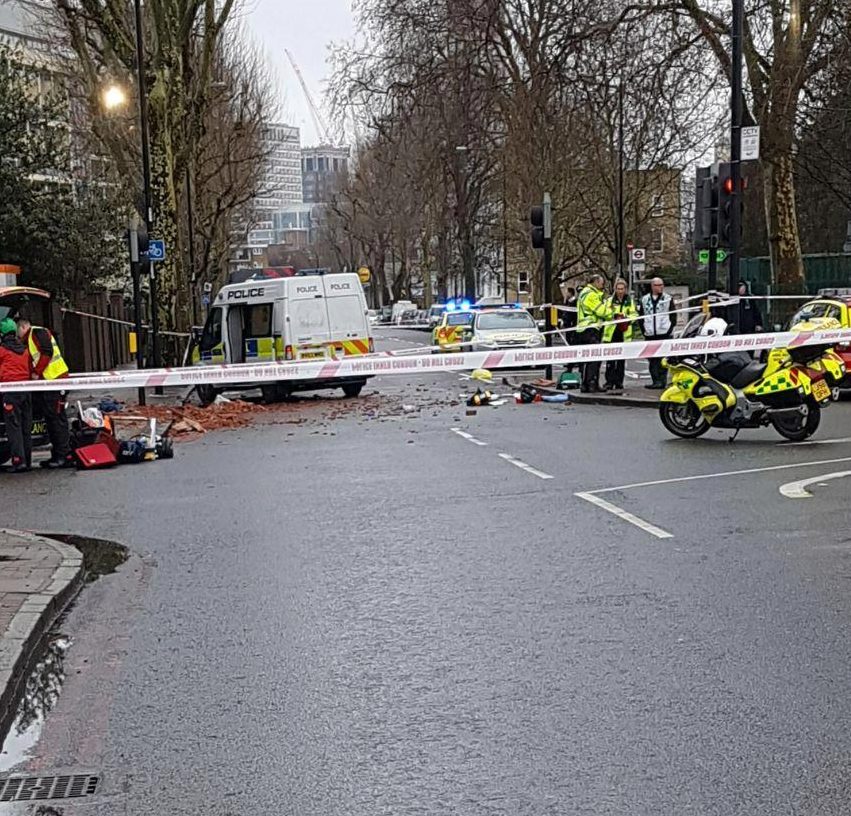  Police at the scene of the terrifying incident this afternoon