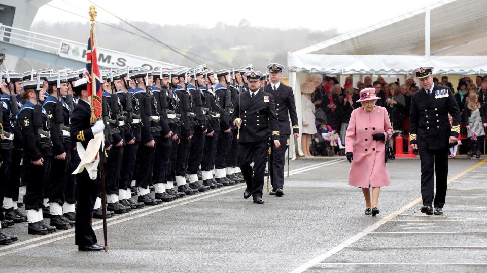  The Queen arrives at the Naval base for the decommissioning of the HMS Ocean