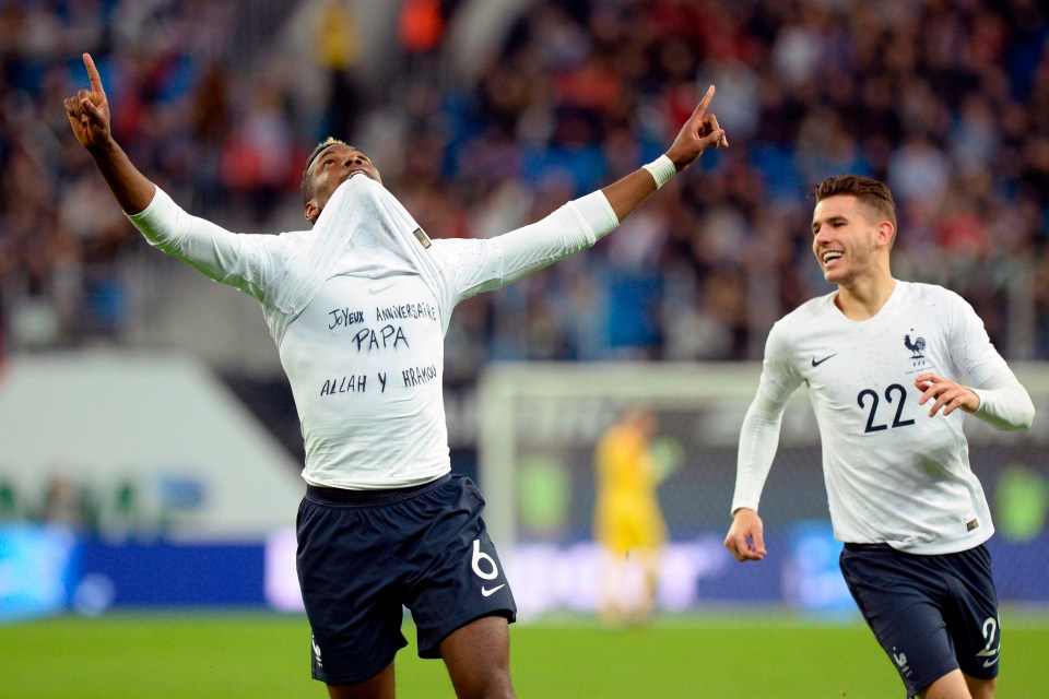 Paul Pogba dedicated his goal to his late father who would have been 80 today