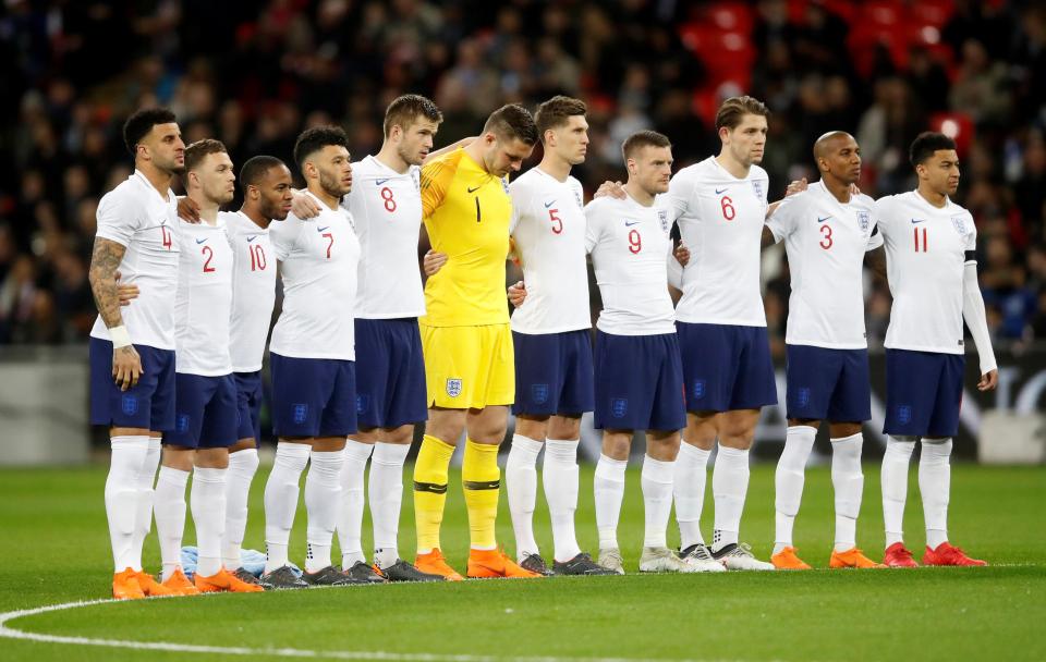 Players from both sides paid their respects before kick-off