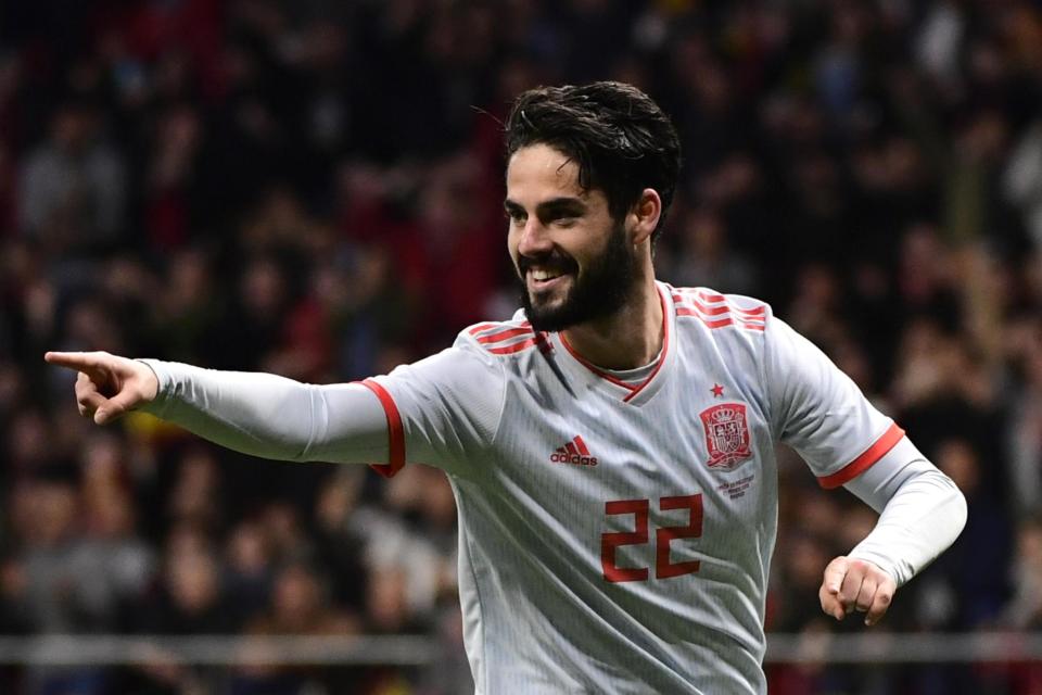  Real Madrid ace Isco scored a hat-trick to sink Argentina