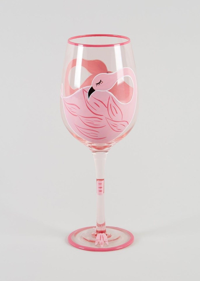 This cute £4 wine glass looks like a flamingo standing on one leg