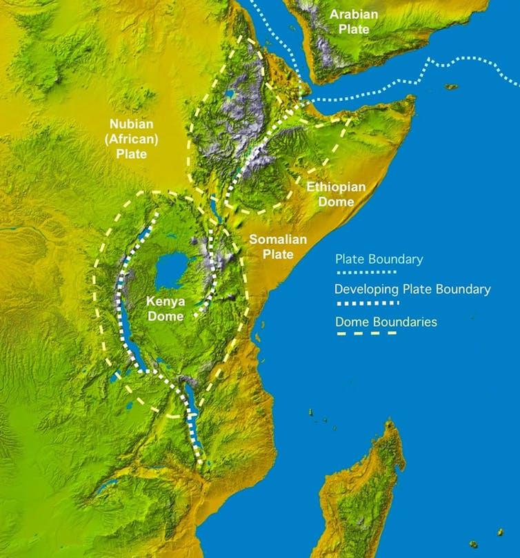 The active rift zone is currently spreading at a few millimetres per year