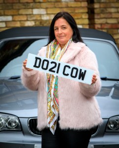  One cheeky motorist showing off her latest number plate