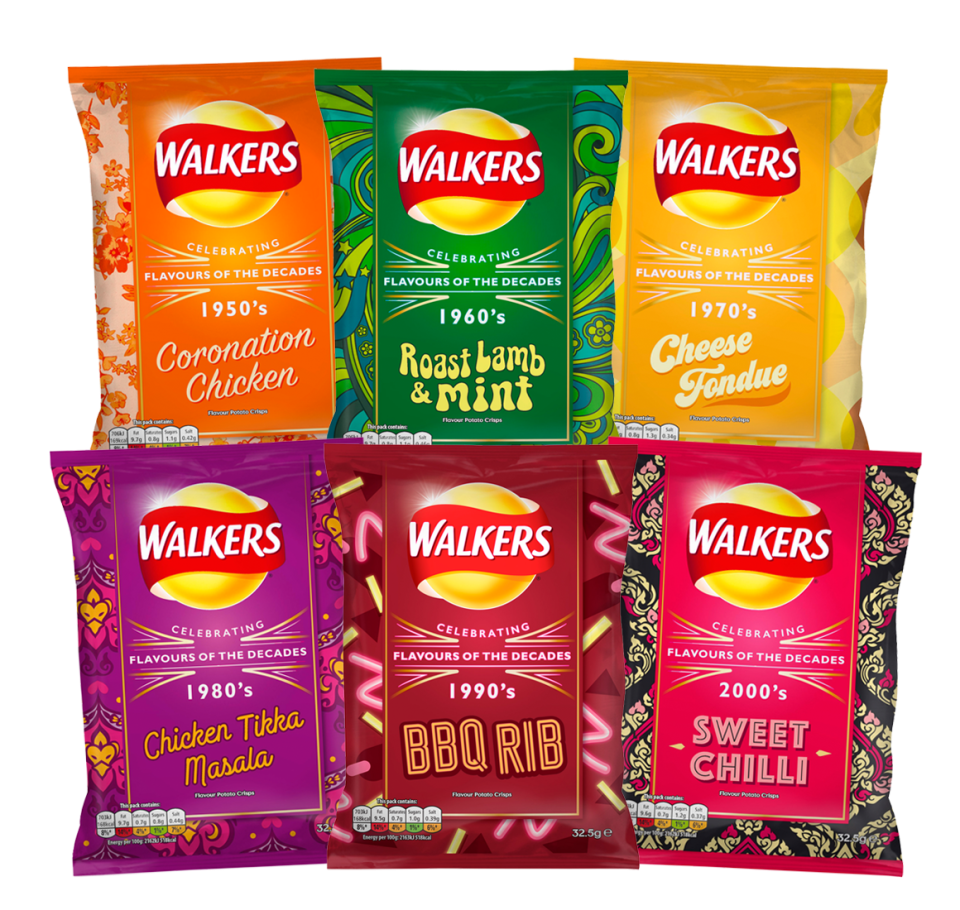  Walkers are celebrating their 70th anniversary with six new classic flavours.