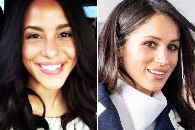  Actress Parisa Fitz-Henley, left,  is a doppelganger for Meghan Markle, right