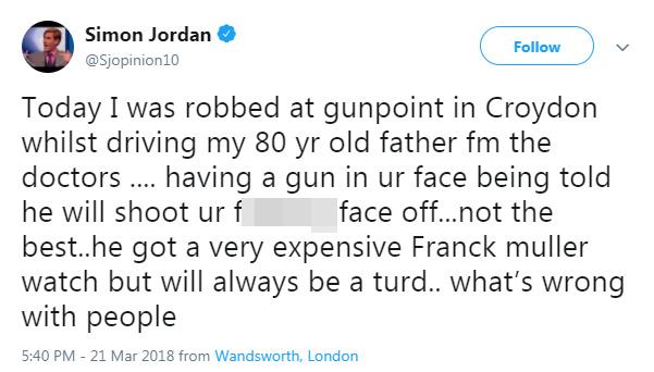 Simon took to Twitter to slam the gunman