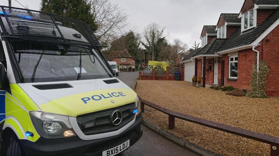  Police and at least one ambulance were seen in a residential street in the village