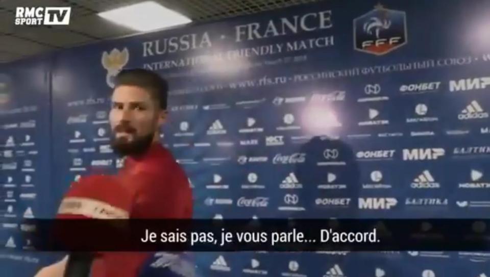 Giroud came back around when the reports hastily apologised