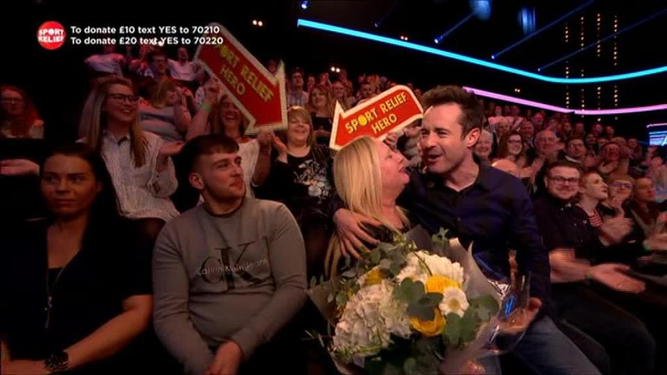  He presented a bunch of flowers to a woman who'd raised thousands for charity who told him: 'I loved you in Casualty'