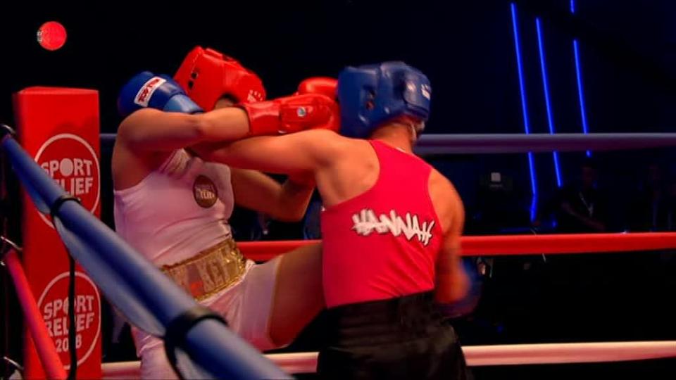  Vanessa White stunned Sport Relief fans by kicking Hannah Spearritt during their charity box match on Sport Relief