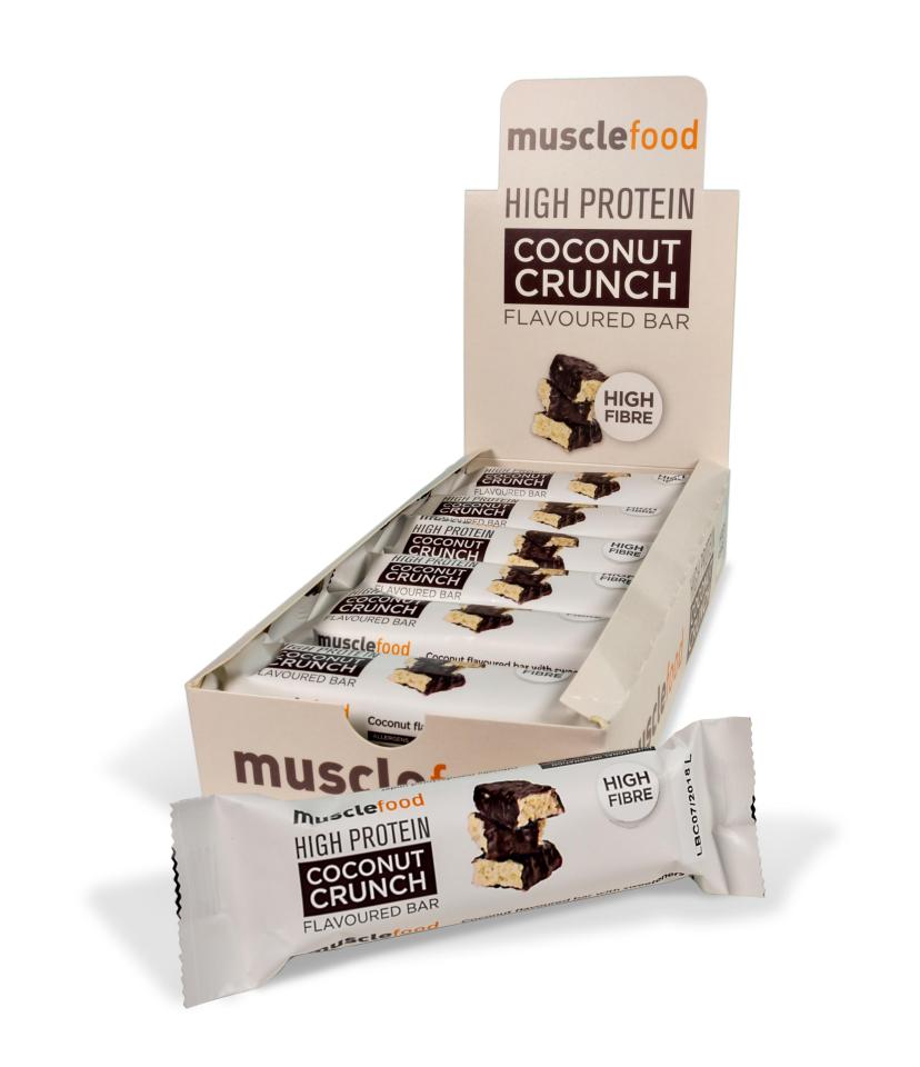  Musclefoods' coconut crunch bars have 15g of protein and are high in fibre