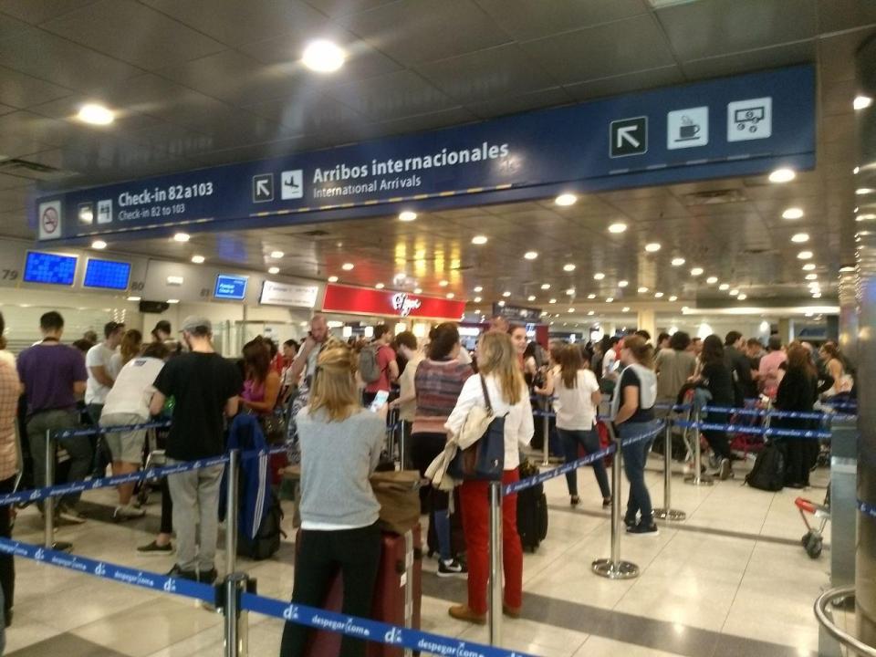  Customers claim they were only informed that their flight from Buenos Aires to London Gatwick was cancelled after they arrived at the airport