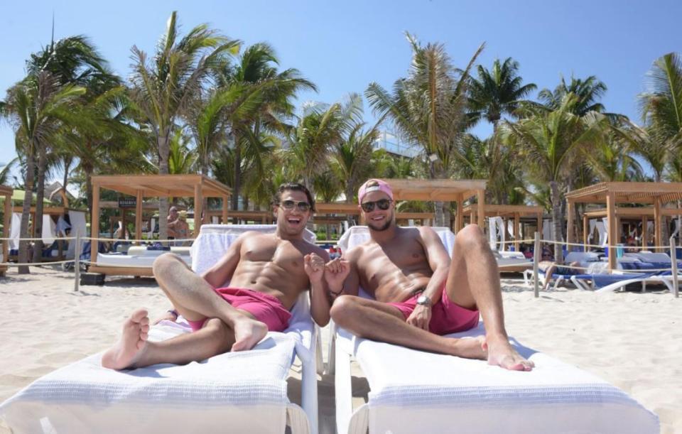  Chris and Kem became 'Braggage Handlers' for First Choice in which they took part in a series of holiday challenges to out-brag each other