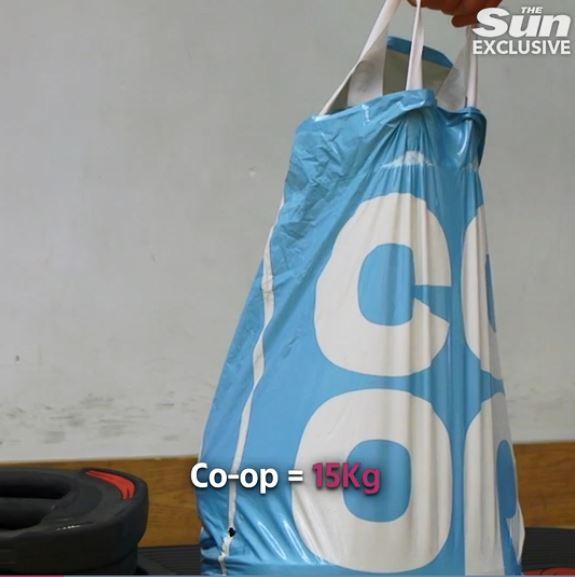  The Co-op back snapped first and only held 15kg