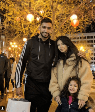 Amir with Faryal and their daughter Alayna