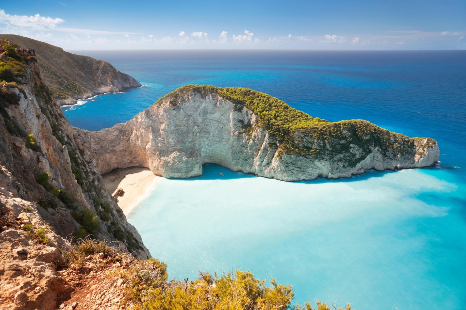 Zante is famed for its dramatic coastline and the shipwreck at Navagio Bay is one of the most recognised beaches in all of Greece