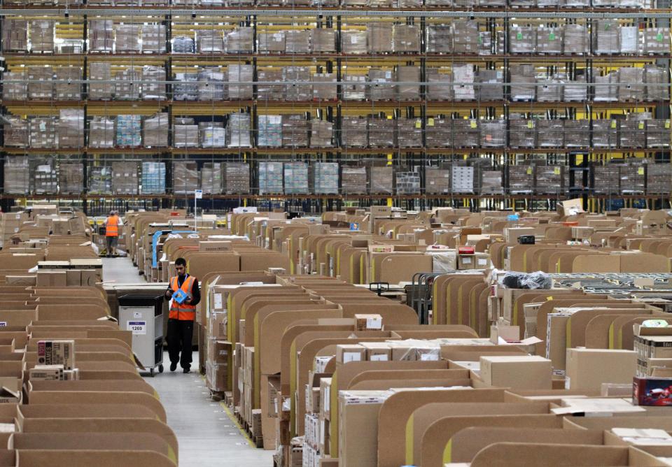  The Amazon warehouse measures 700,000 sq ft and workers may face a ten minute, quarter-of-a-mile walk to two toilets on the ground floor