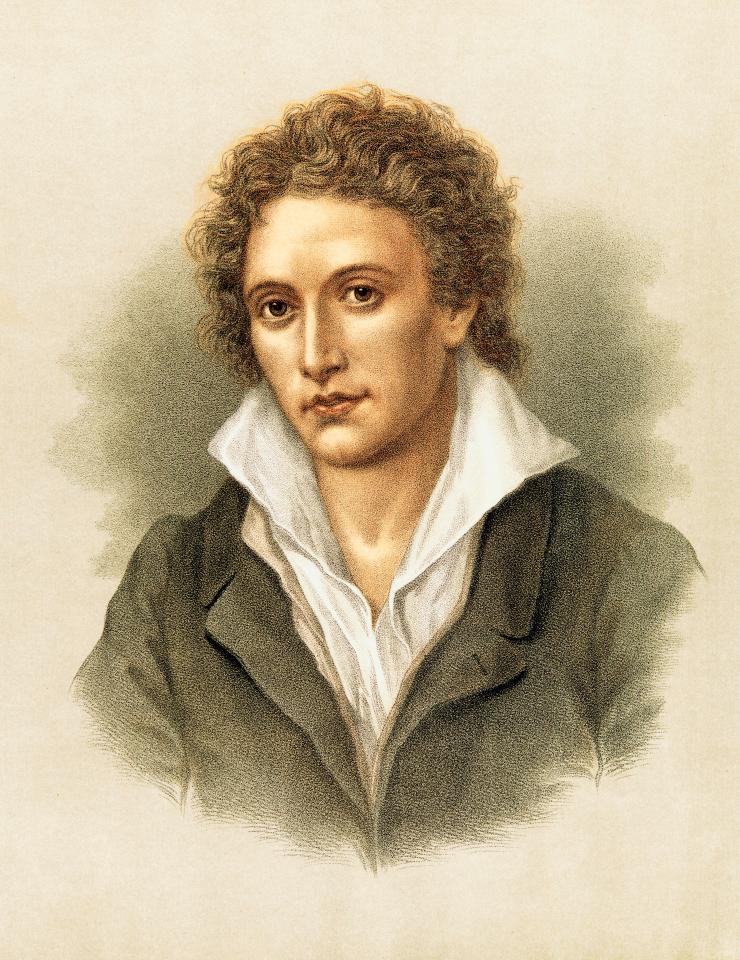  The then Mary Godwin was staying in a Swiss villa with lover and husband-to-be Percy Bysshe Shelley - lithograph portrait of the English poet (1792 - 1822)